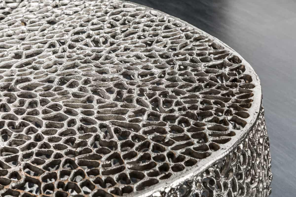 COUCHTISCH LEAF Metall Silber 80 cm - Silberfarben, Metall (80/80/41cm) - riess-ambiente