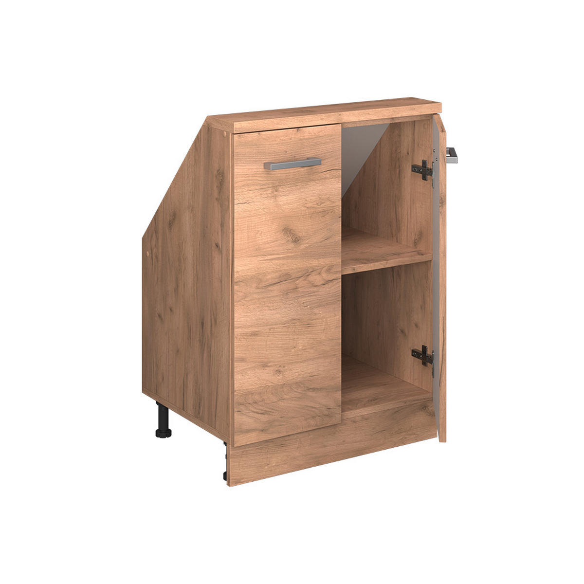 KUCHYŇSKÁ SKŘÍŇKA POD ŠIKMOU STŘECHU R-Line Zlatý mocný dub - medově dubová/dub Wotan, kompozitní dřevo (60/81.6/46cm) - Vicco