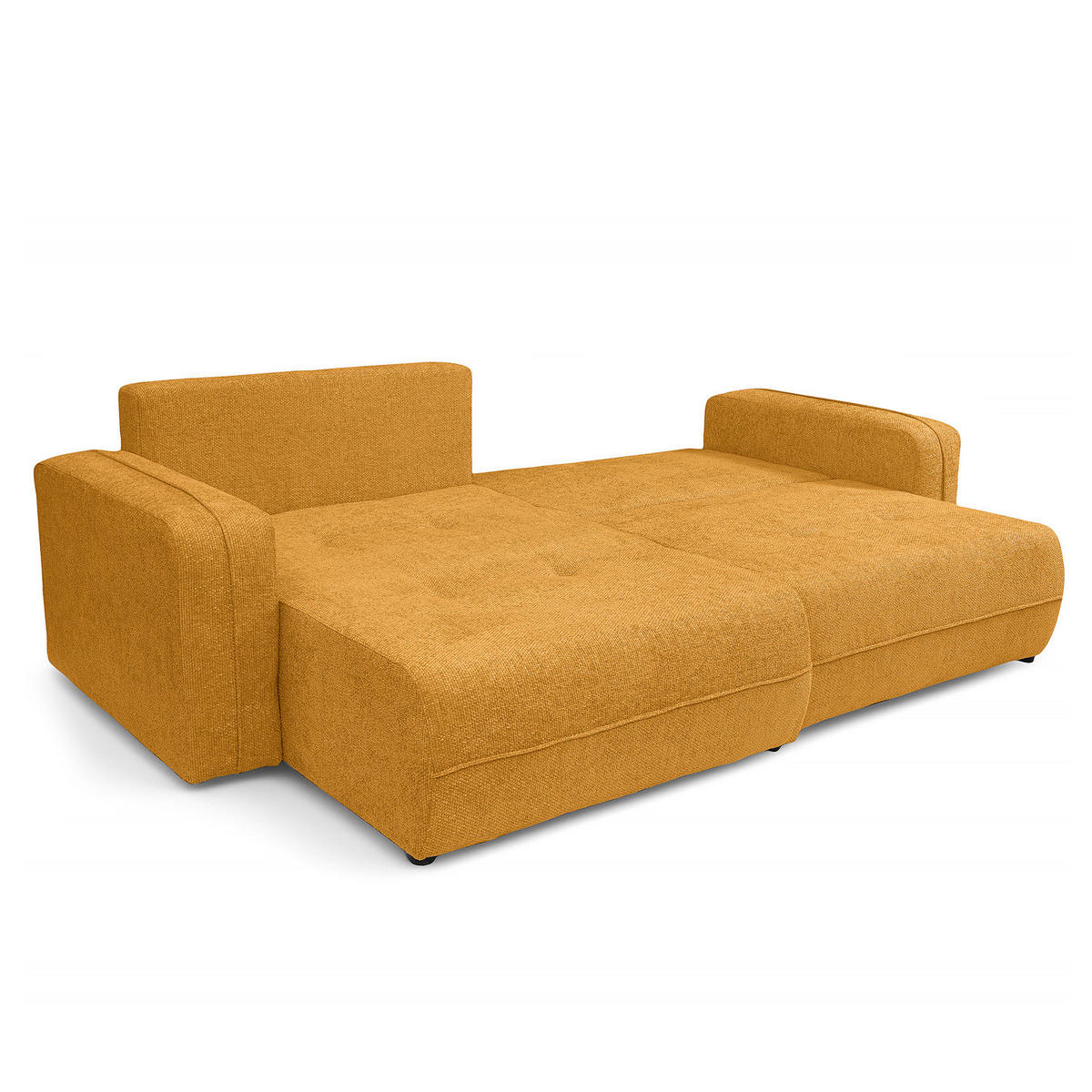 ECKSOFA mit Schlaffunktion - 244 cm - Gelb/Schwarz, Kunststoff/Textil (244/145cm) - home24