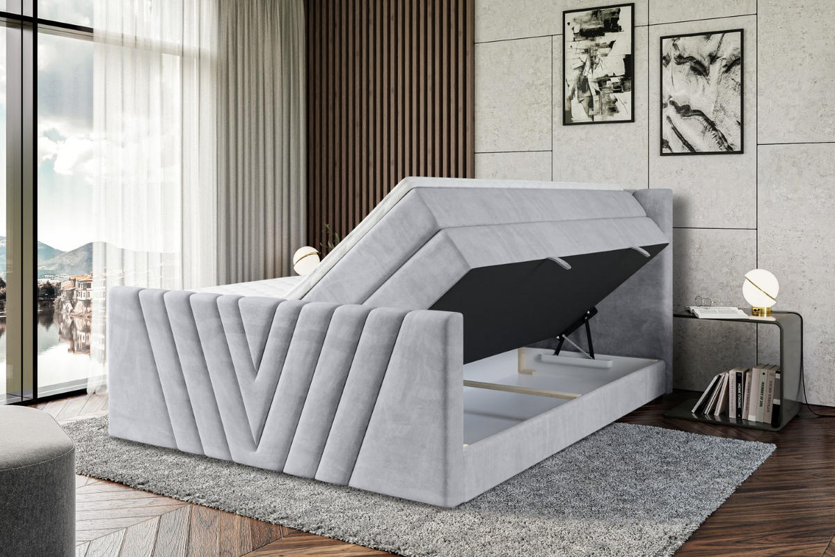 BOXSPRINGBETT ERNINA-Z KING - 120x200 - H3/H4 - Hellgrau - Hellgrau, Holzwerkstoff (120/200cm) - ALTDECOR