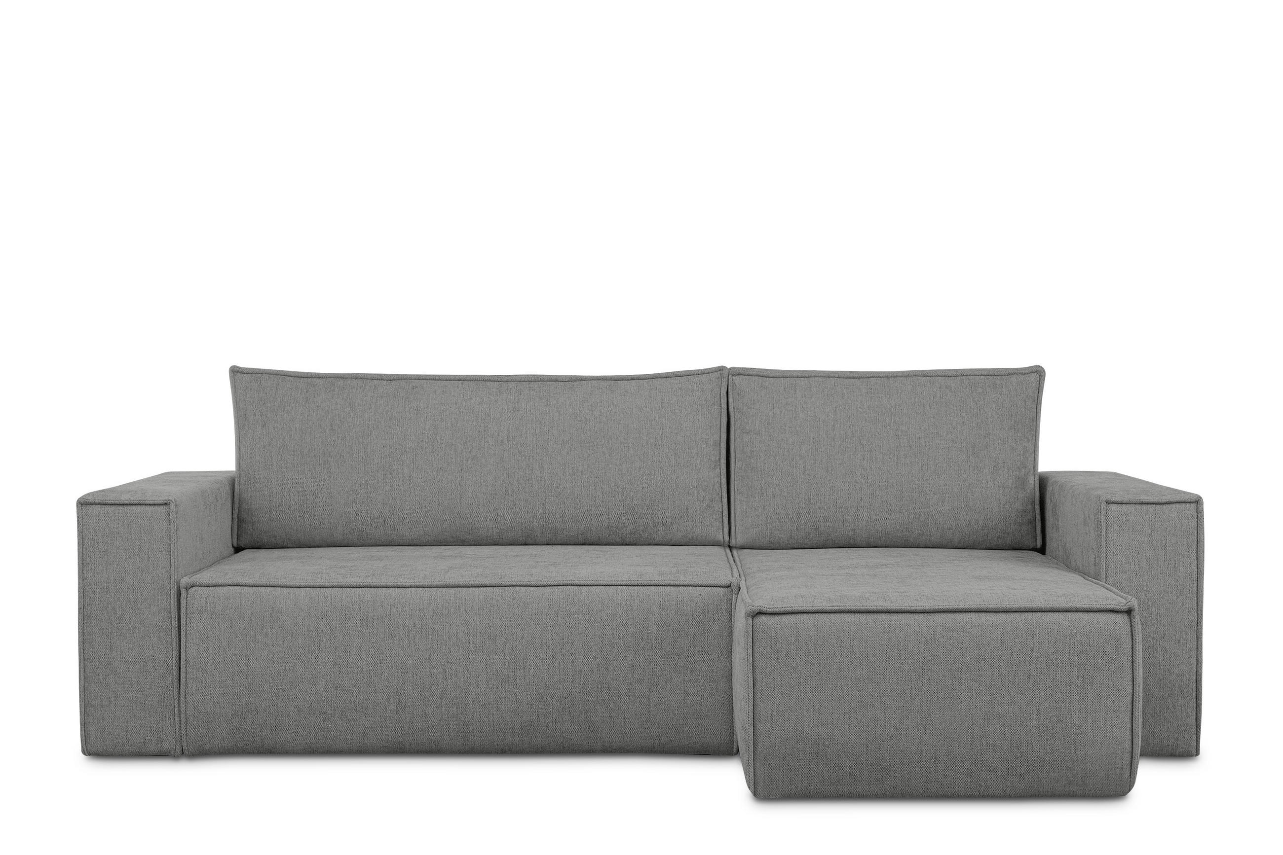ECKSOFA-LINKS/RECHTS NAPI II mit Schlaffunktion, grau - Grau, Textil (262/148cm) - KONSIMO®