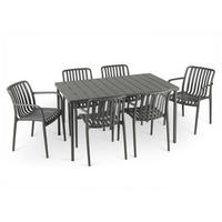 GARTENMÖBEL SET TULIPANO - Grau, Metall - IDIMEX