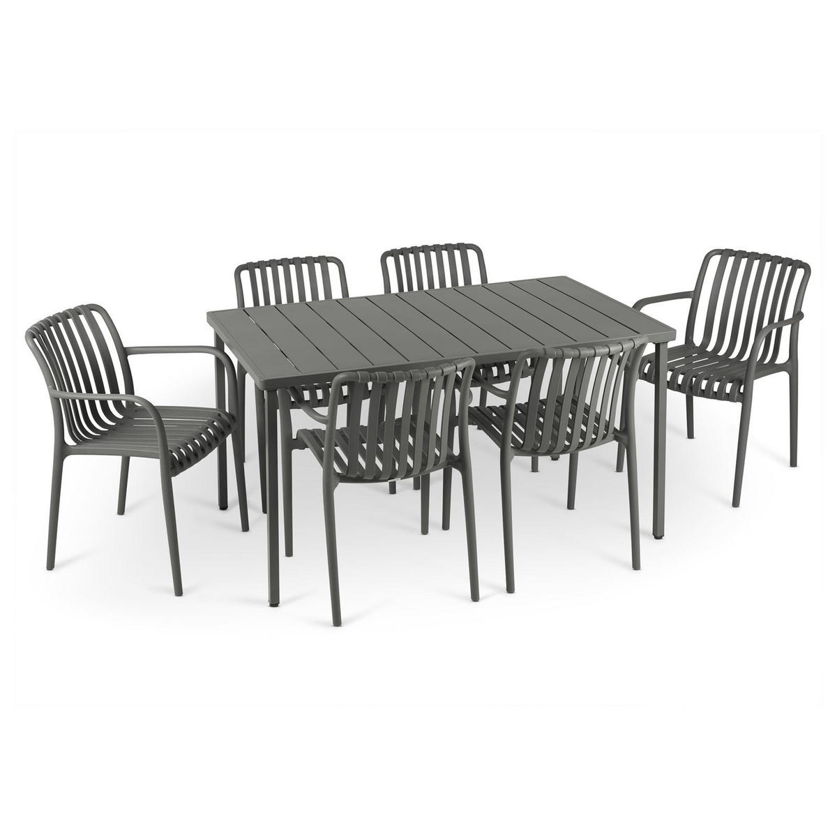 GARTENMÖBEL SET TULIPANO - Grau, Metall - IDIMEX