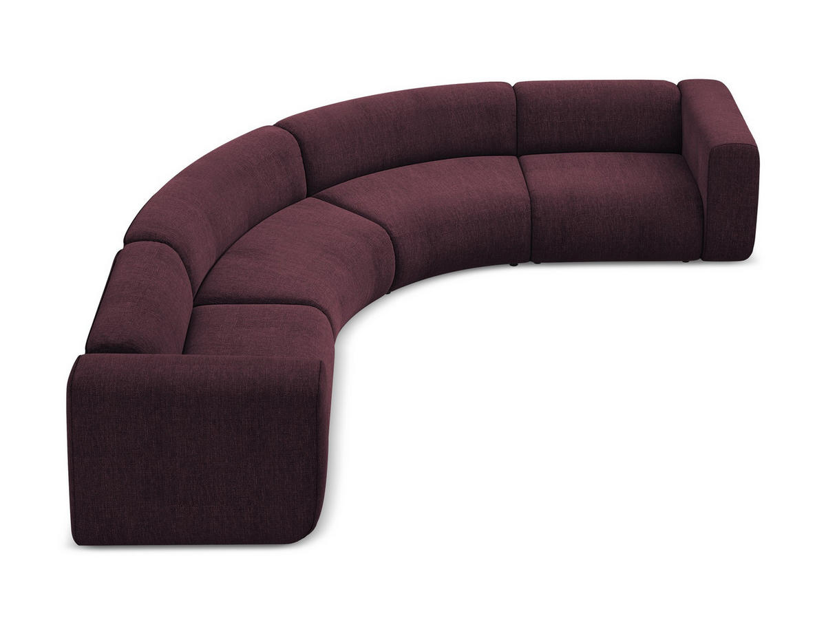 ECKSOFA Samt Stoff Violett - Lila/Flieder, Kunststoff/Textil (318/318cm) - Makamii