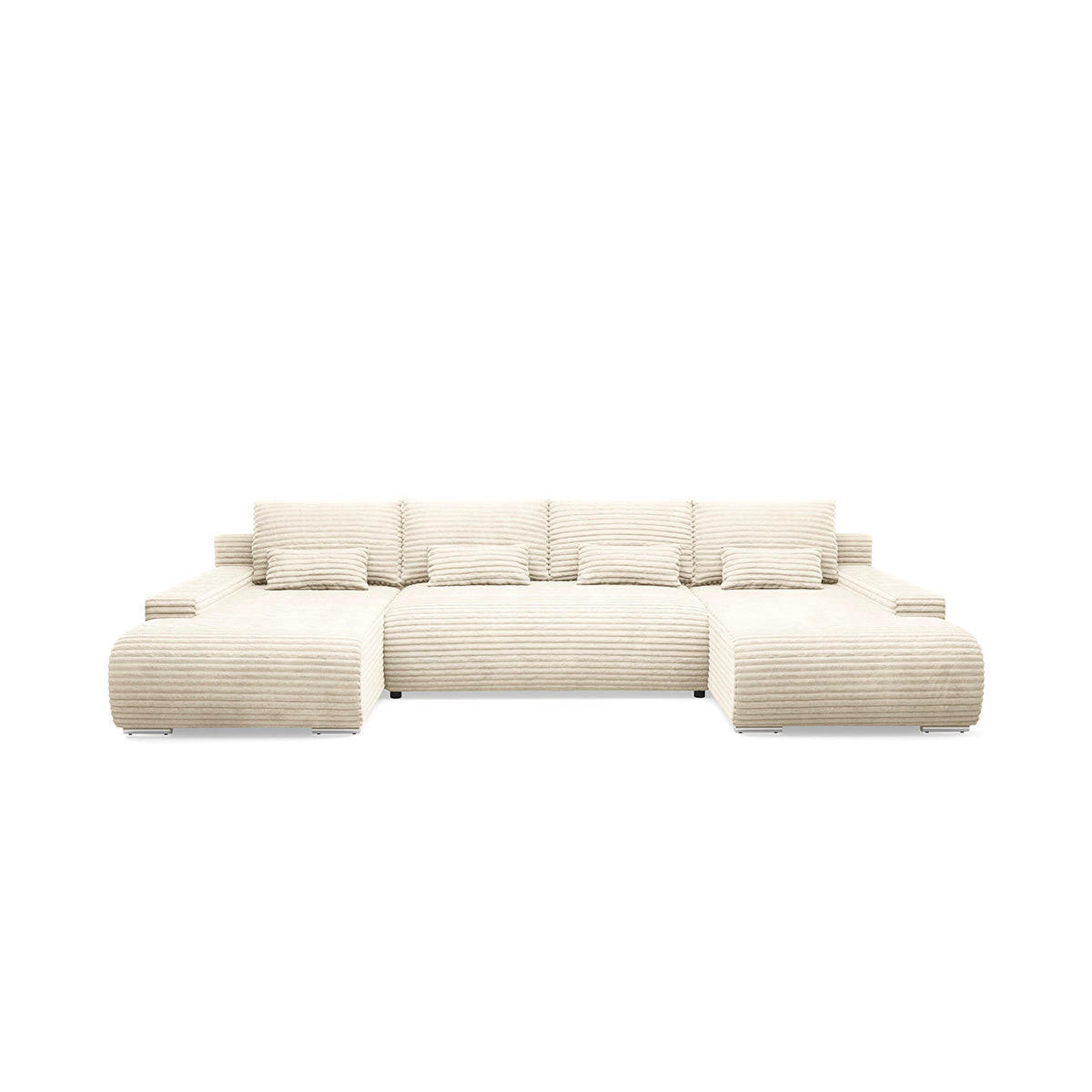 PANORAMASOFA Ivana 4 Sitzplätze Weiß - Weiß, Holz (350/85/172cm) - Petits-meubles