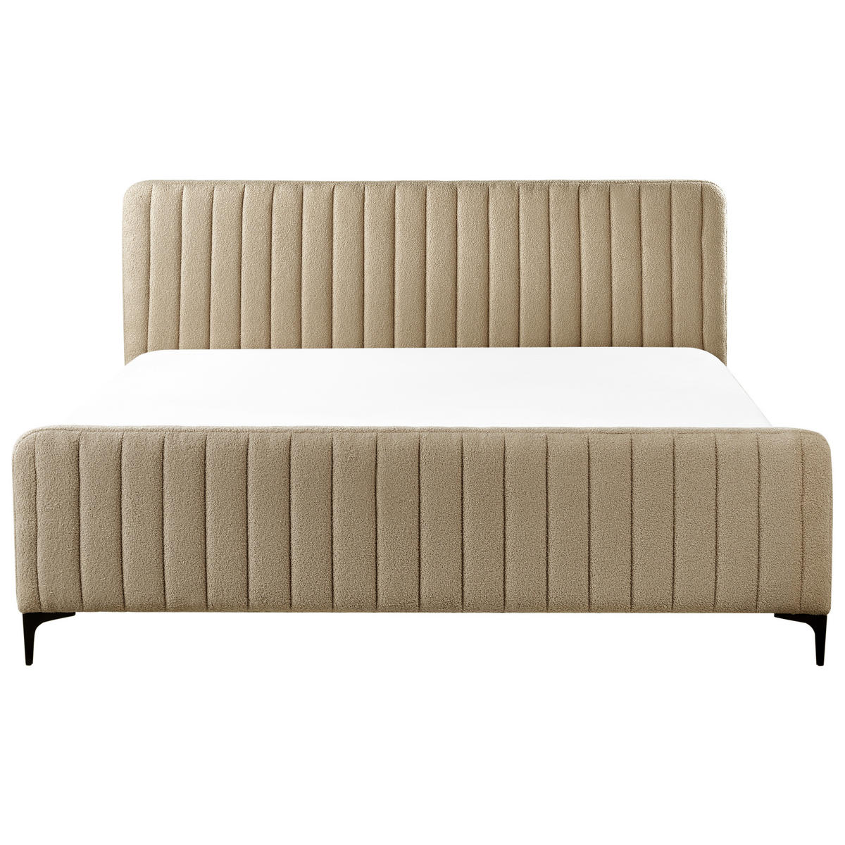 POLSTERBETT mit Lattenrost 180x200 cm Beige Lunan - Taupe, Textil (180/200cm) - Beliani