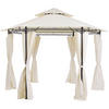 PAVILLON Stahl beige/schwarz 350 cm Portel - Beige/Schwarz, Metall (350/270/350cm) - Beliani