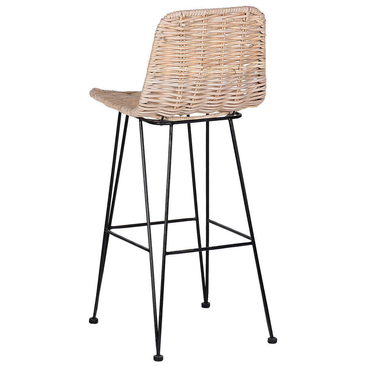 BARHOCKER 2er-Set Rattan Beige Cassita - Beige, Naturmaterialen/Metall (43/103/47cm) - Beliani