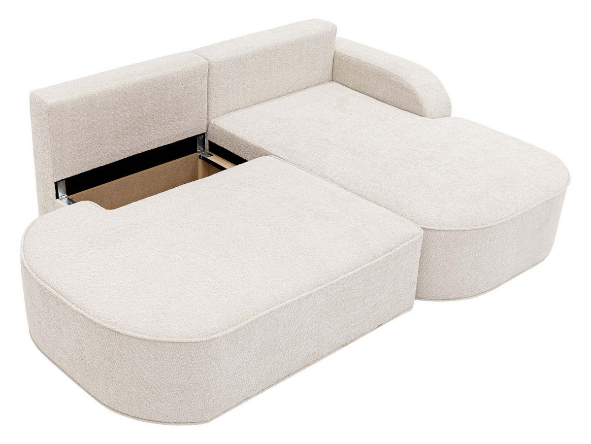 ECKSOFA Koro, Seite: Links - Beige/Schwarz, Holz/Kunststoff (256/177cm) - MIRJAN24