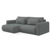 ECKSOFA mit Schlaffunktion Strukturstoff Stoff Grau - Dunkelgrau/Schwarz, Kunststoff/Textil (149/240cm) - Makamii