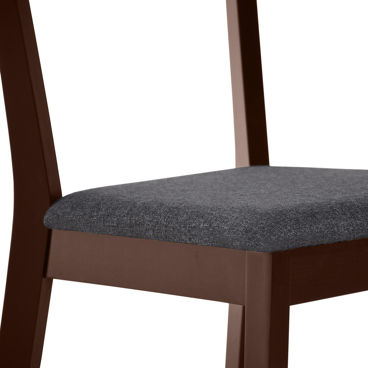 STUHL Moden mit wengefarbenen Holzbeinen, Polsterstuhl, Anthrazit - Wengefarben/Anthrazit, Holz (45/84/45cm) - Beautysofa