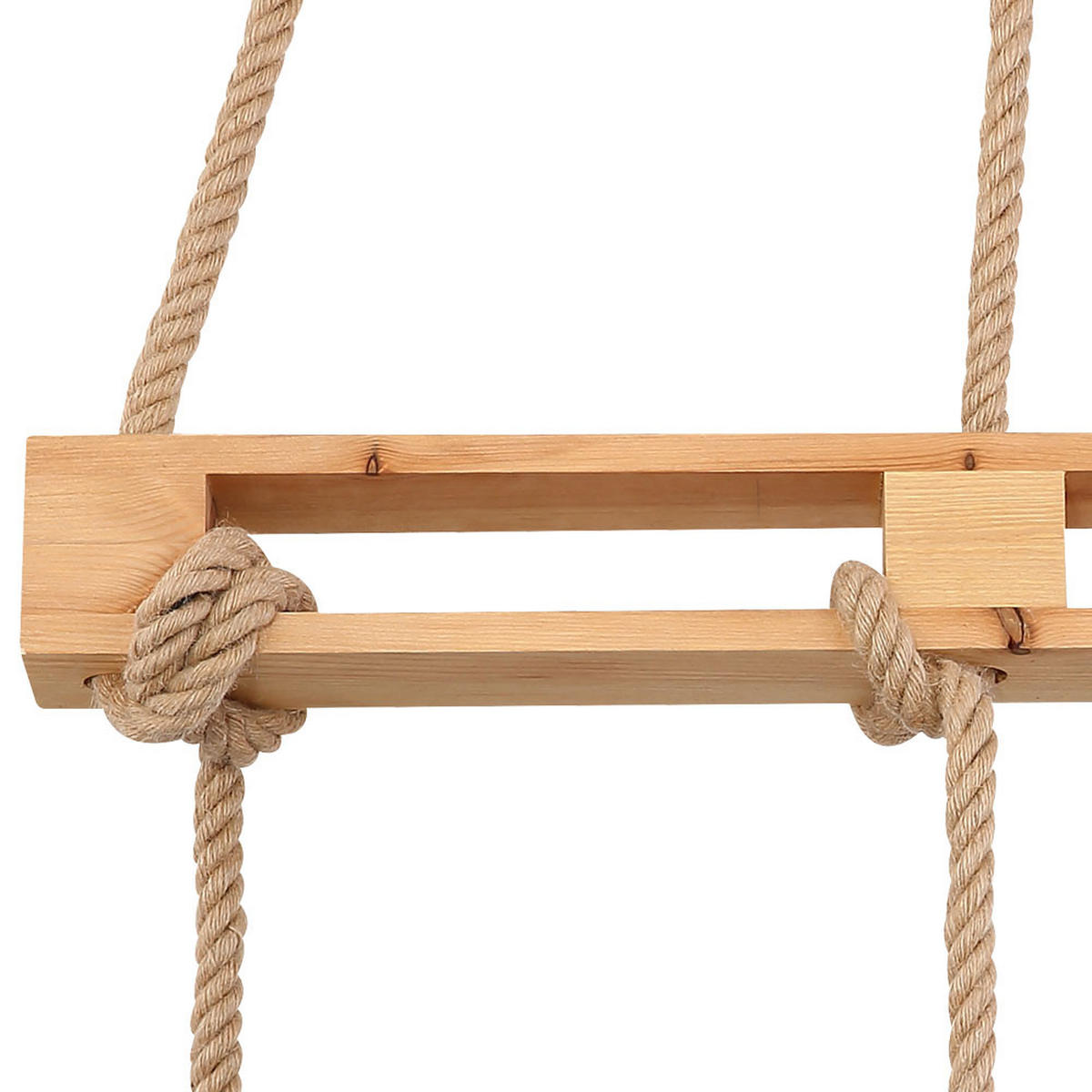 HÄNGELEUCHTE ULLEU Hanfseil Braun - Braun, Holz (120/10/120cm) - Globo Lighting