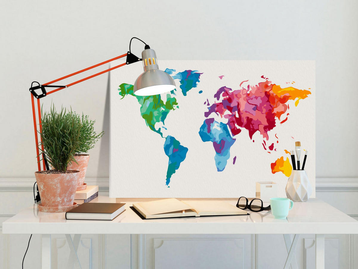 MALEN NACH ZAHLEN 50/40 cm - Multicolor, Textil (1.4/40cm) - KUNSTLOFT