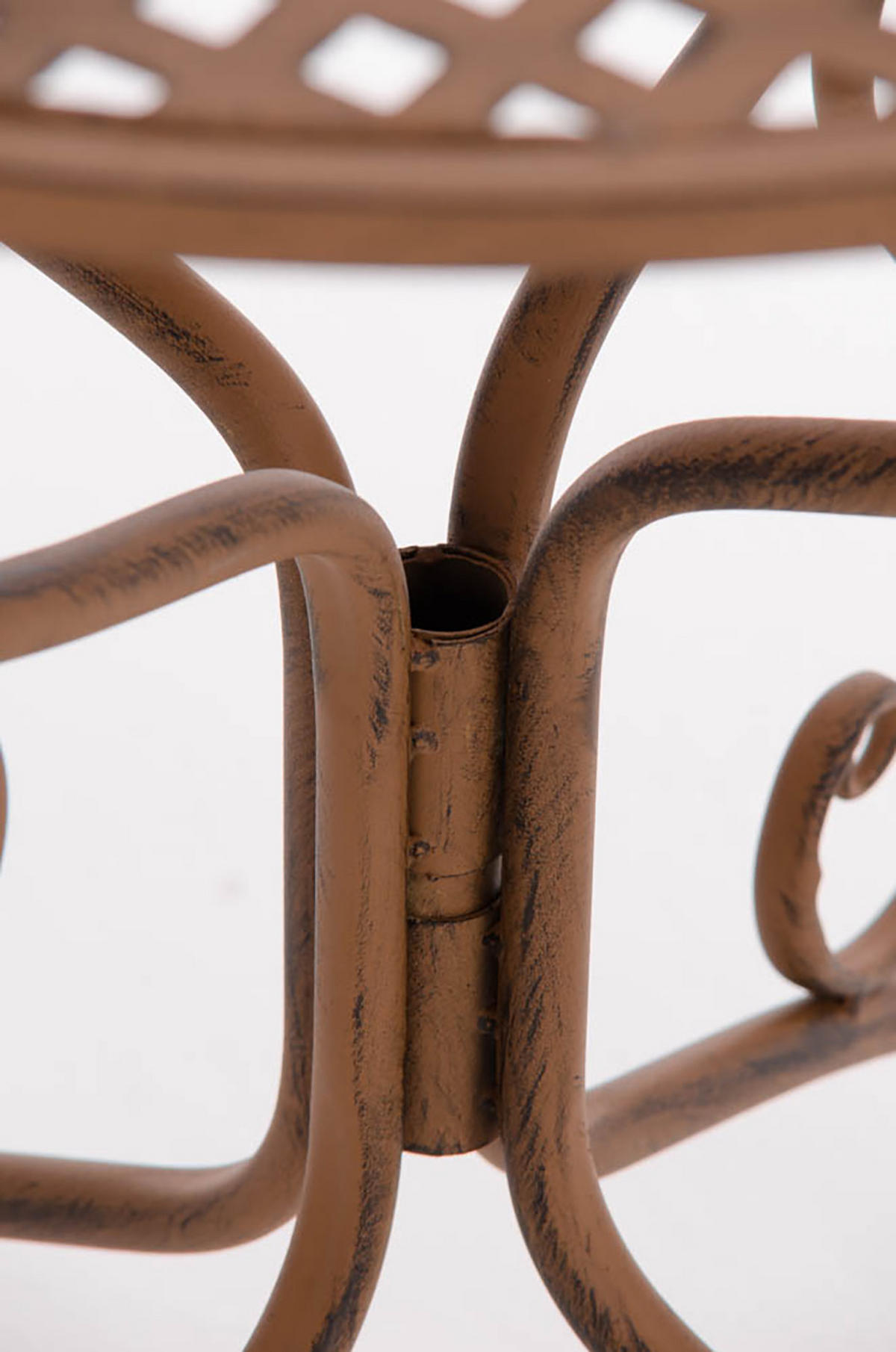 GARTENBEISTELLTISCH rund Ø70 cm Metall antik braun - Braun, Metall (70/70/74cm) - CLP