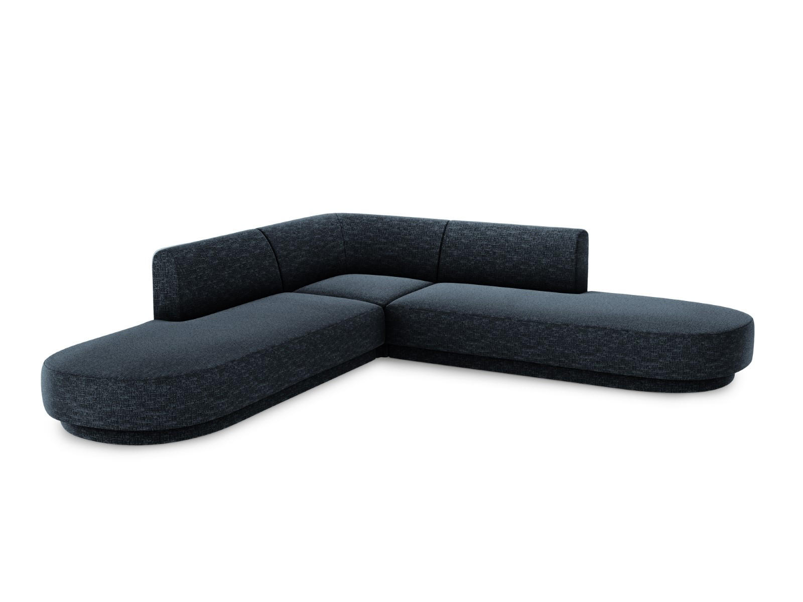 WENDBARES-ECKSOFA Miley aus Chenille-Stoff königsblau 5 Sitzplätze - Blau, Textil (248/248cm) - Micadoni