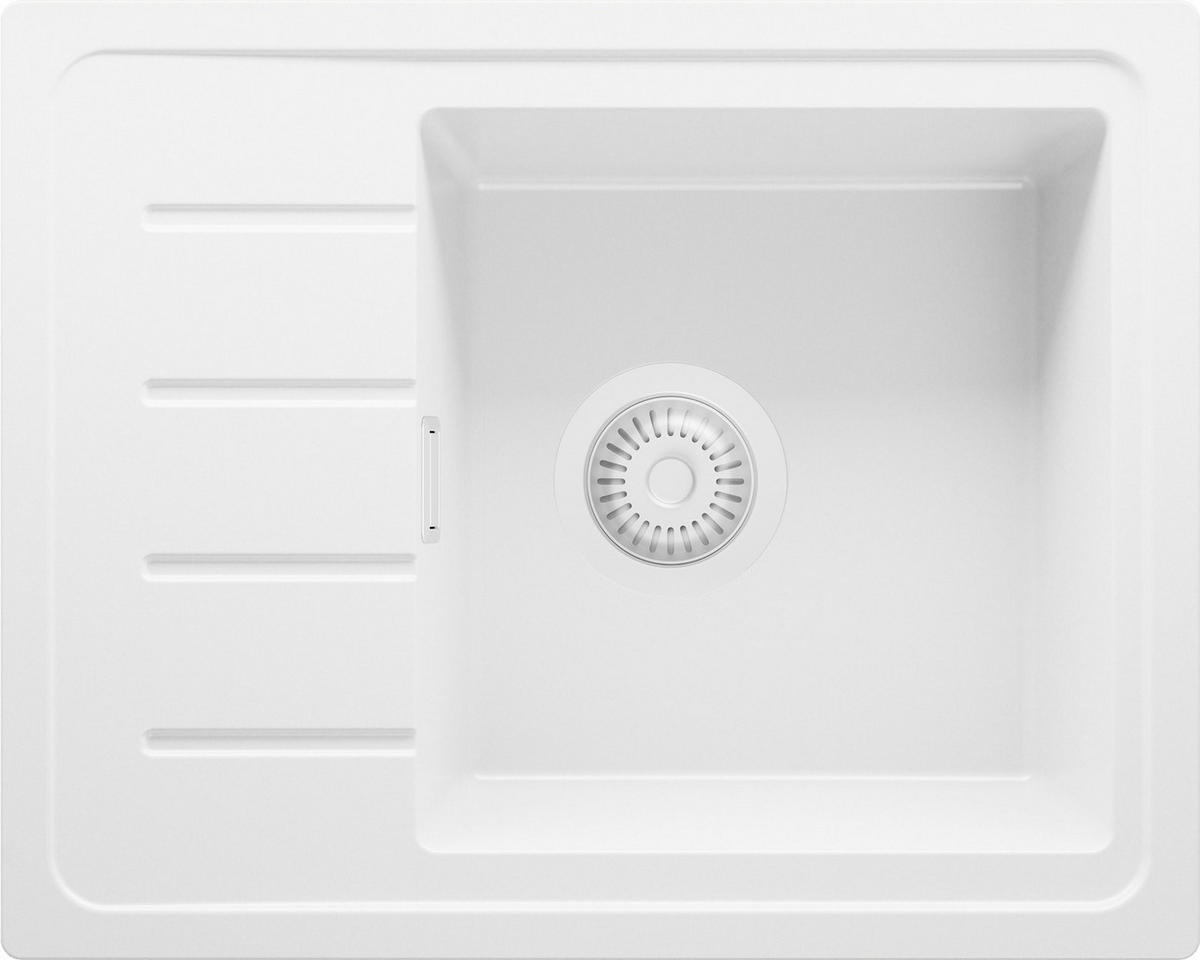SPÜLBECKEN Kopenhagen Easy, 2-er set Alles Weiß 55/44 cm 1 Becken + Ablauf-Set ab 45er Unterschrank - Weiß, Kunststoff (55/17/44cm) - Primagran