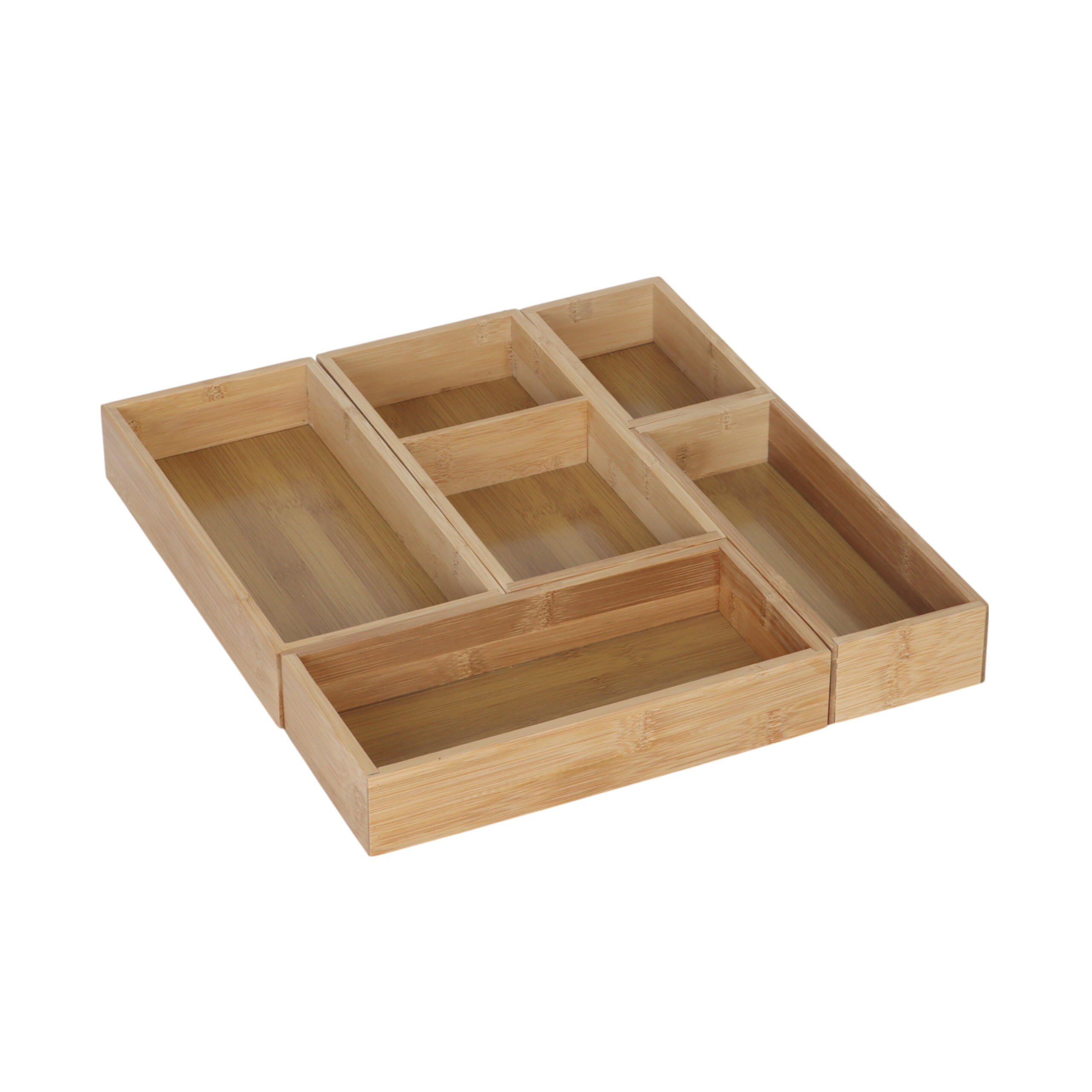 5TLG.SCHUBLADENEINSATZ-SET - Hellbraun, Holz/Holzwerkstoff (27/5/12.5cm) - Relaxdays