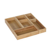 5TLG.SCHUBLADENEINSATZ-SET - Hellbraun, Holz/Holzwerkstoff (27/5/12.5cm) - Relaxdays