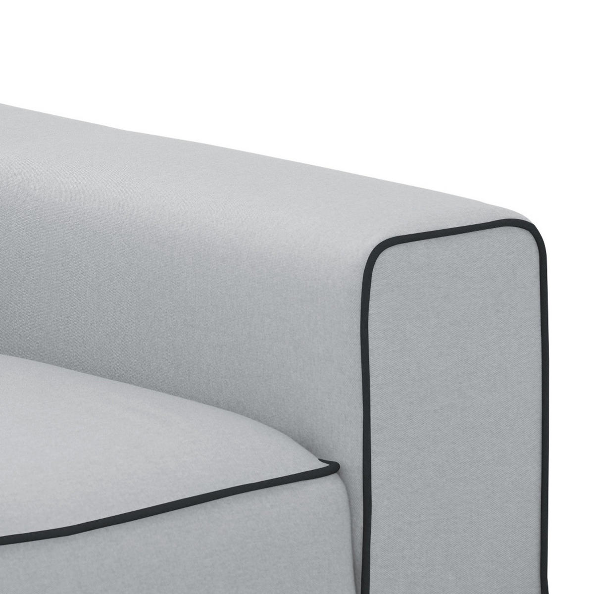 SESSEL - Webstoff - Hellgrau/Schwarz, Textil/Metall (102/77/93cm) - home24