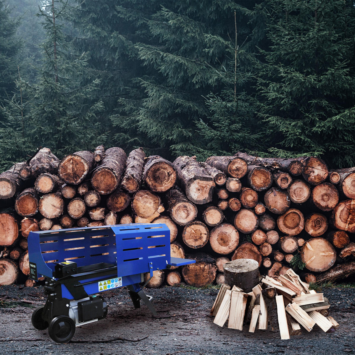 HOLZSPALTER 5T 370mm - Blau, Metall (107/1/40cm) - Monstershop