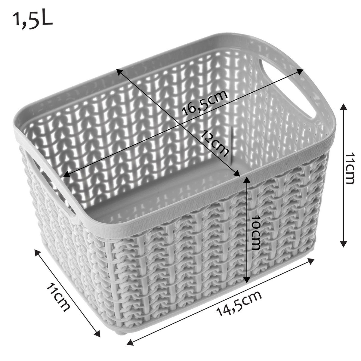 PLASTIKKORB 1,5L, grau - Grau, Kunststoff (11/15cm) - KADAX