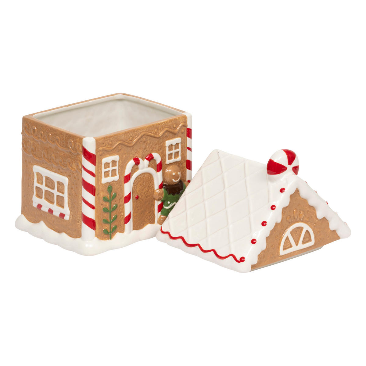 KEKSDOSE Lebkuchenhaus 1,5 L - Braun, Stein (14/25/17cm) - Atmosphera Createur d´interieur