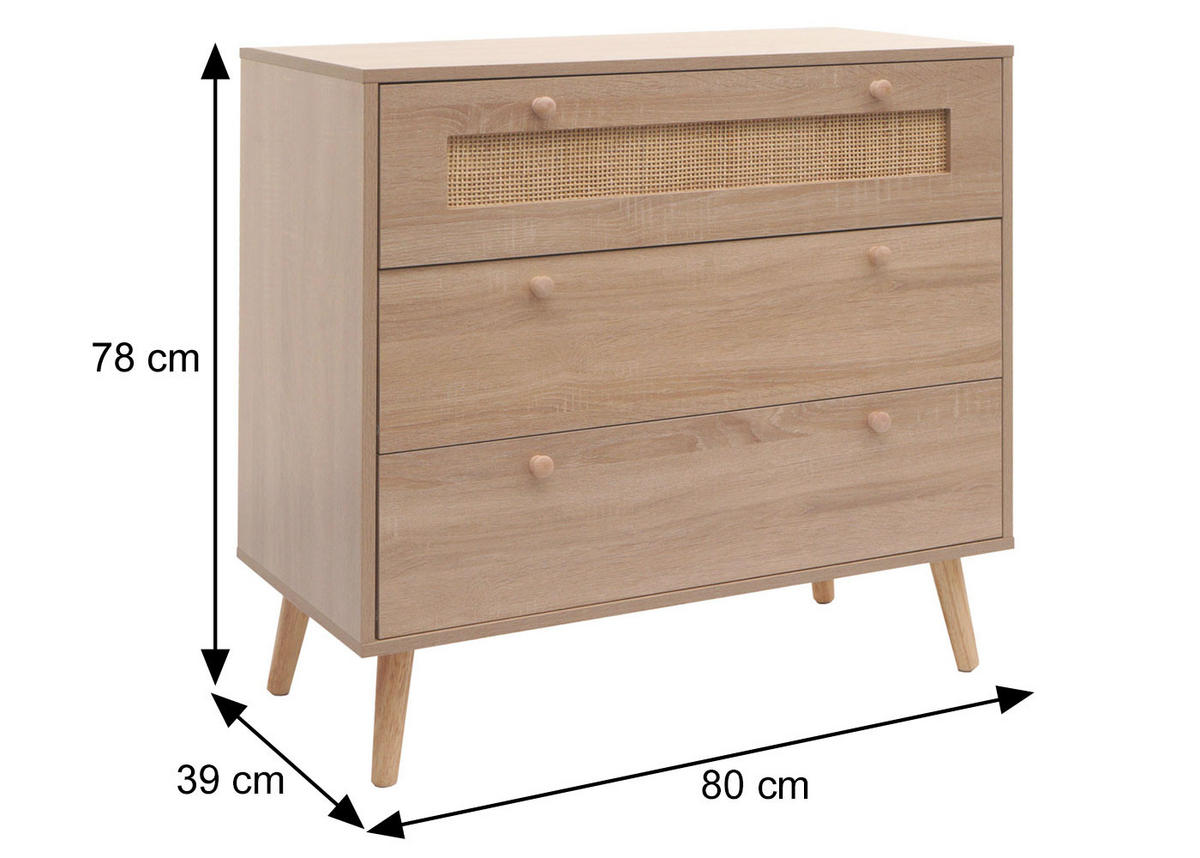 SCHUBLADENKOMMODE Braun - Braun, Holzwerkstoff (80/78/39cm) - MCW