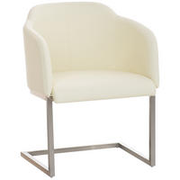 SCHWINGSTUHL Lederlook Creme - Edelstahlfarben/Creme, Textil/Metall (45/84/52cm) - CLP