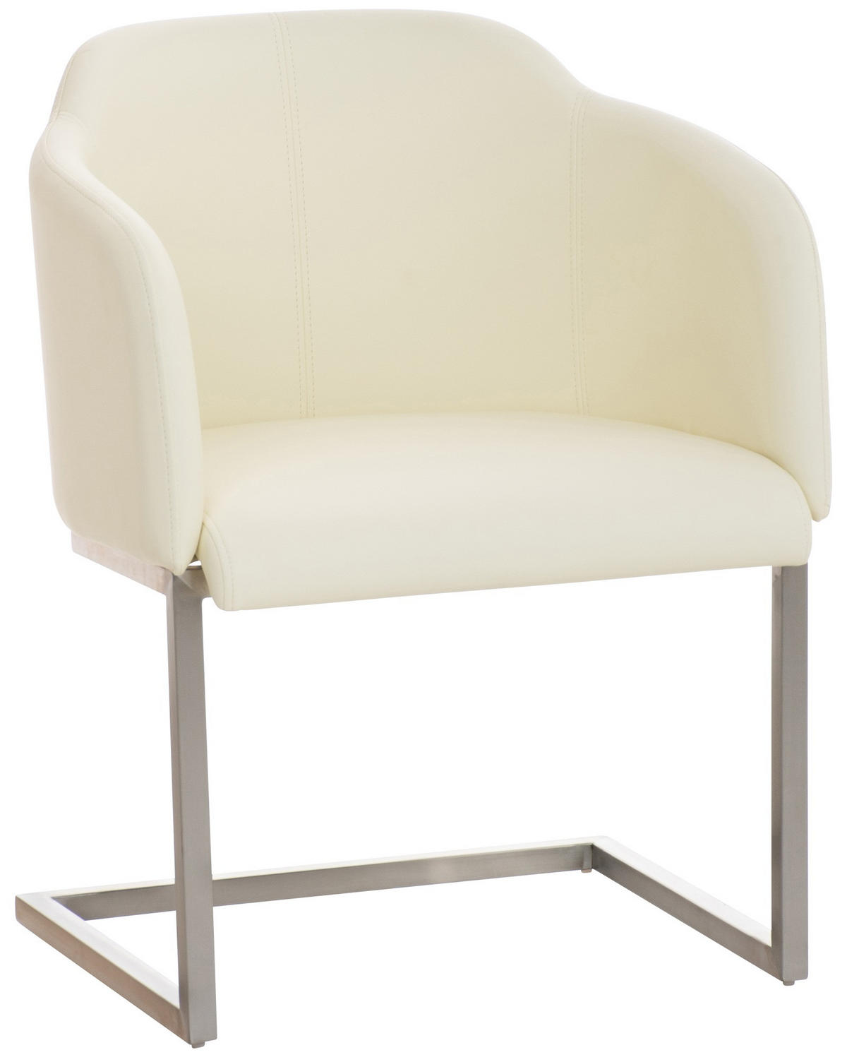 SCHWINGSTUHL Lederlook Creme - Edelstahlfarben/Creme, Textil/Metall (45/84/52cm) - CLP