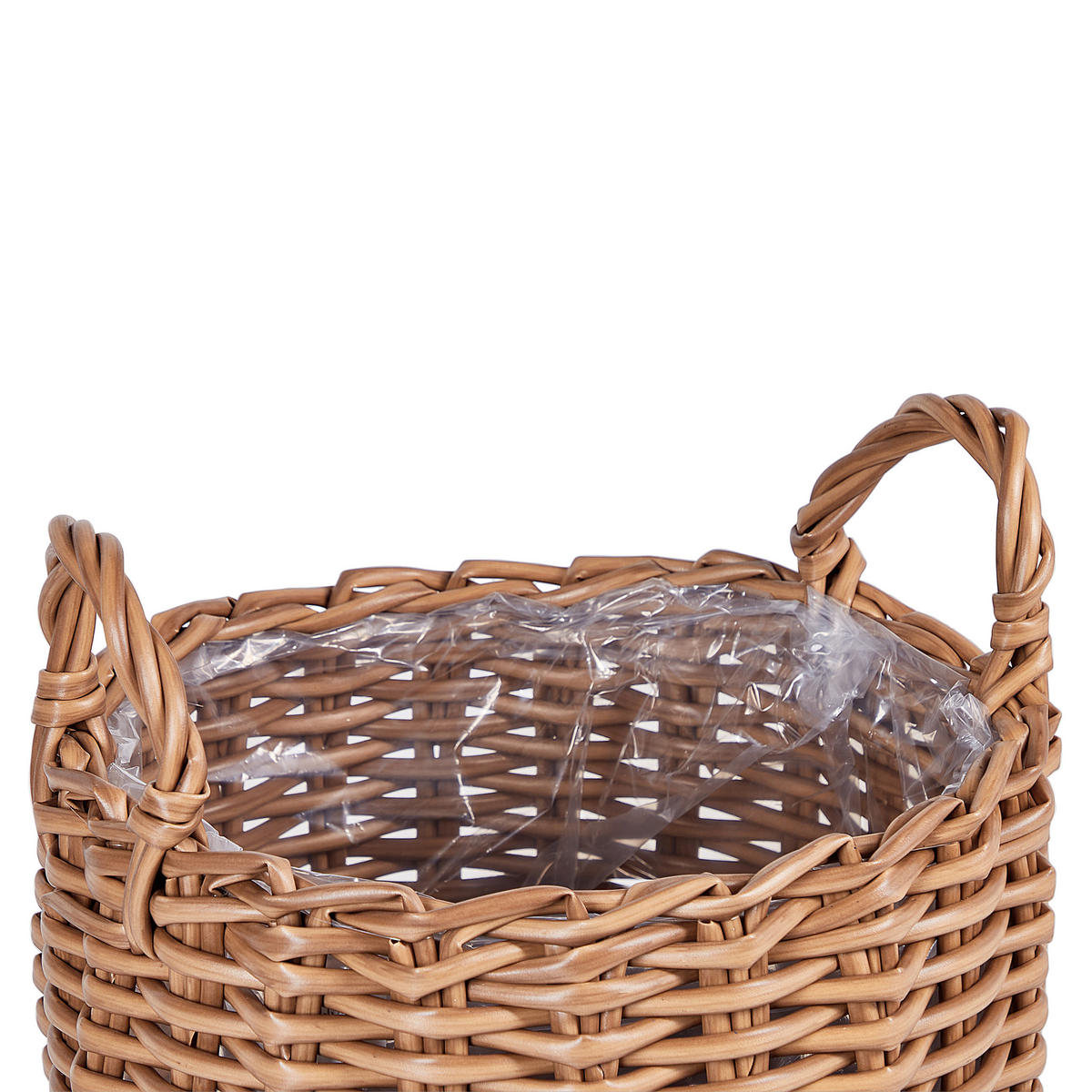 BLUMENKORB Braun Aucuba - Hellbraun, Kunststoff (26cm) - Beliani