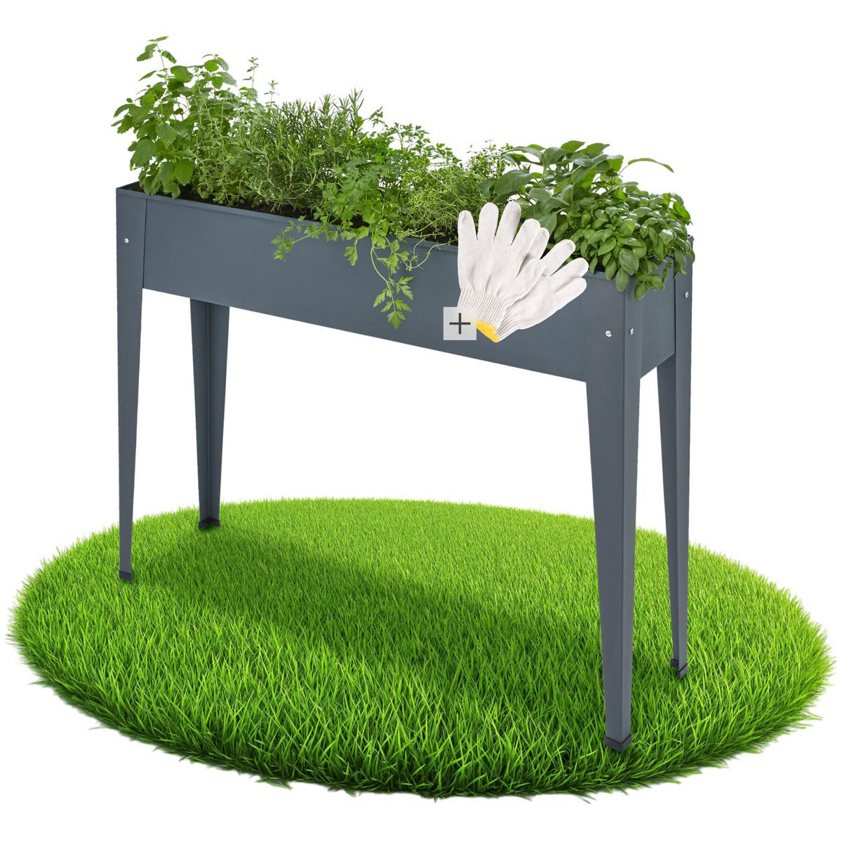 HOCHBEET Calendula, 98,5 x 26 x 82,5 cm, anthrazit - Anthrazit, Metall (26/82.5/98.5cm) - tectake