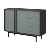 KOMMODE Alsy 3S2D AL07 - Anthrazit/Grün, Holzwerkstoff/Kunststoff (123/87/43cm) - MIRJAN24