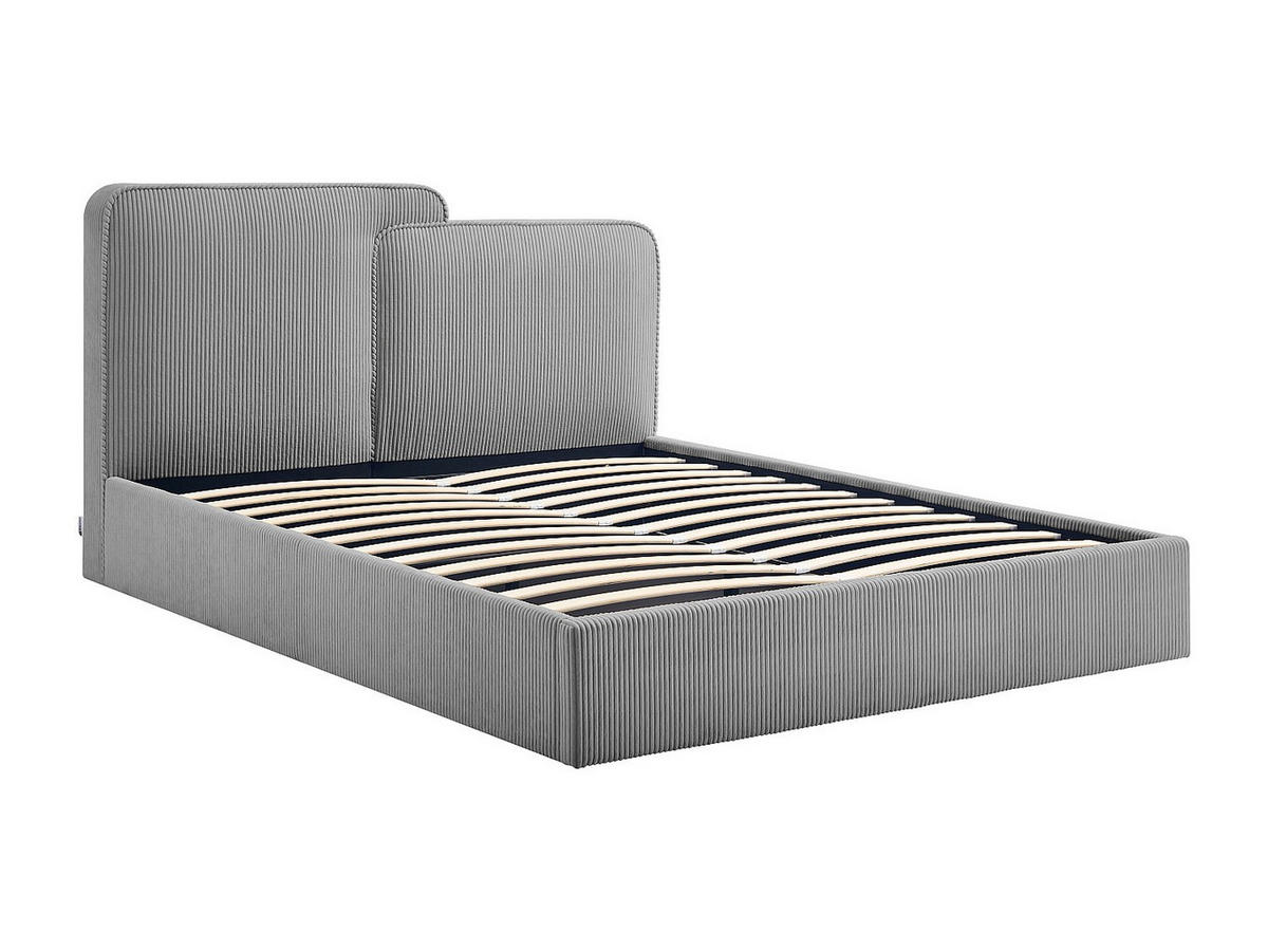 BETT mit Bettkasten - 2 Personen - Stoff - Grau - - Grau, Textil (160/200cm) - Vente-Unique