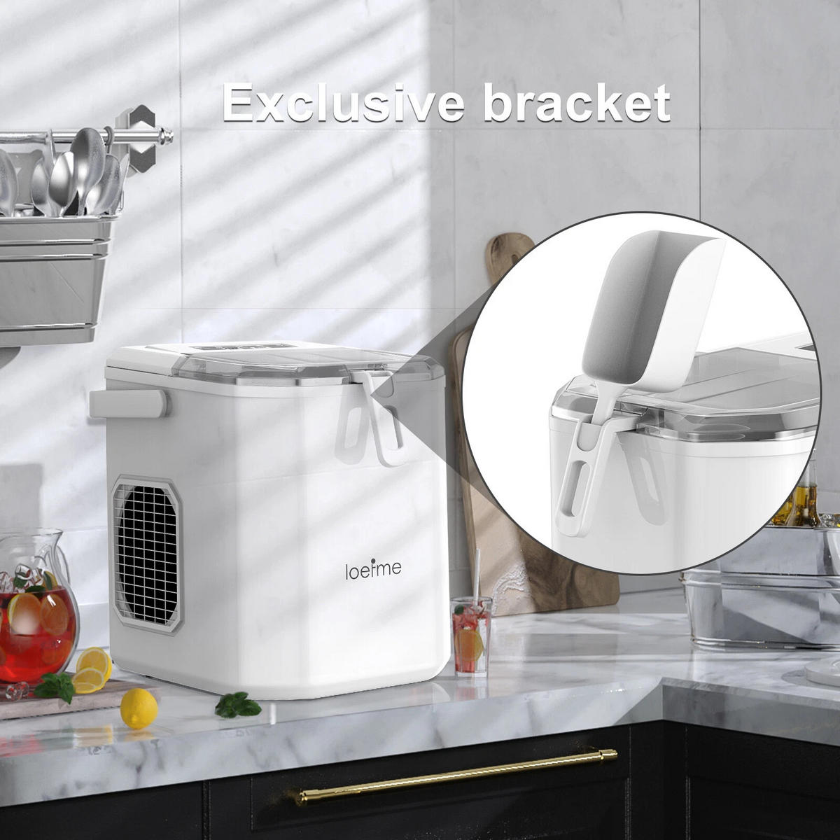 EISWÜRFELBEREITER Desktop Vollautomatisch Silber 12kg 24h - Weiß, Kunststoff (22/29/29cm) - Kaket