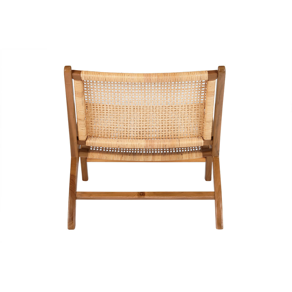 SESSEL Teakholz Naturfarben Rattan HAMMA - Braun, Holz (78/70/65cm) - Miliboo