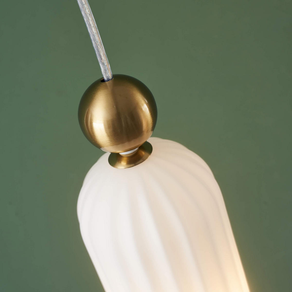 HÄNGELEUCHTE Leonora, Messing und Weiß, 35cm - Messingfarben, Glas (160/10/35cm) - KOSILUM