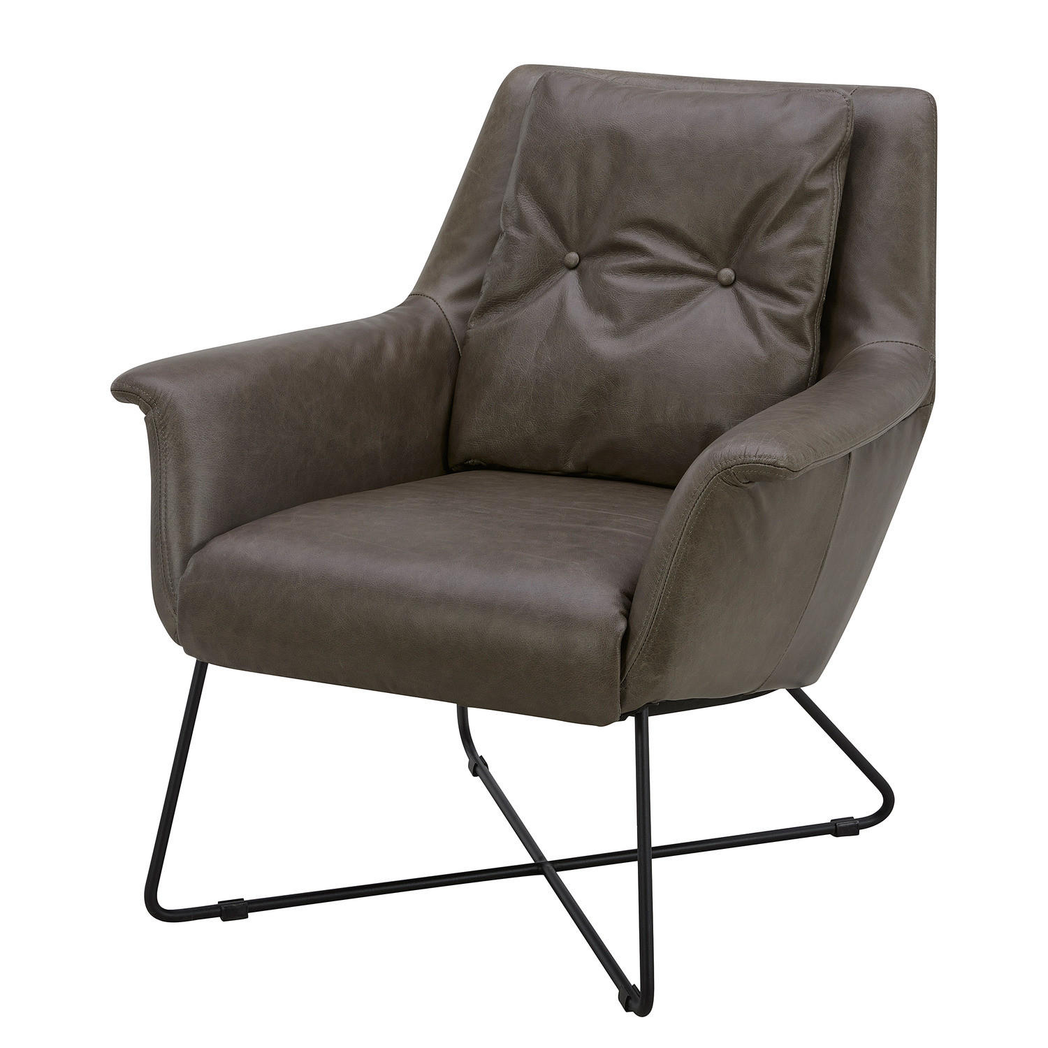 SESSEL - Schwarz/Braun, Leder (82/88/84cm) - home24