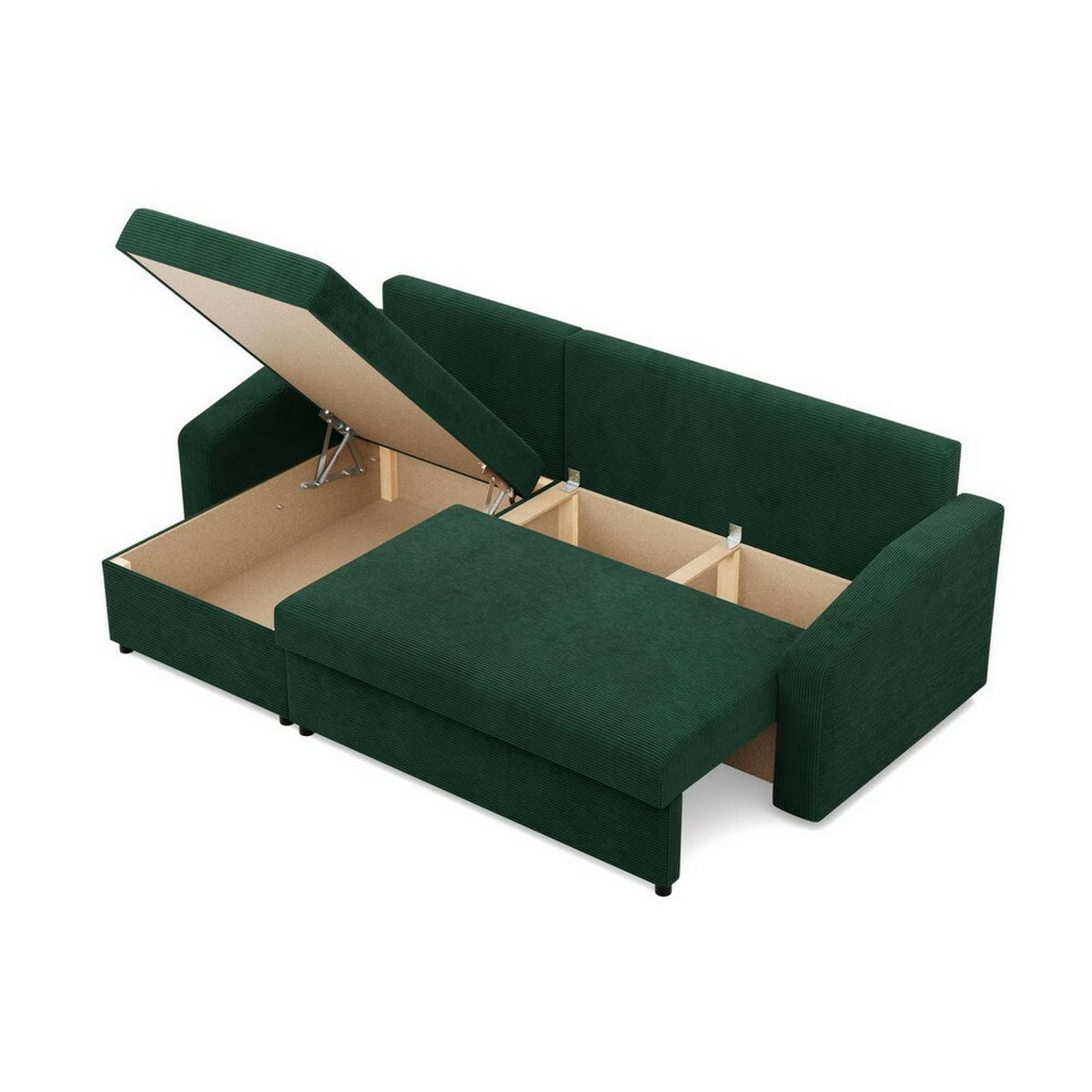 ECKSOFA Neo mit abgeschrägter Armlehnen grün - Grün, Textil (231/140cm) - SIMKAM Furniture