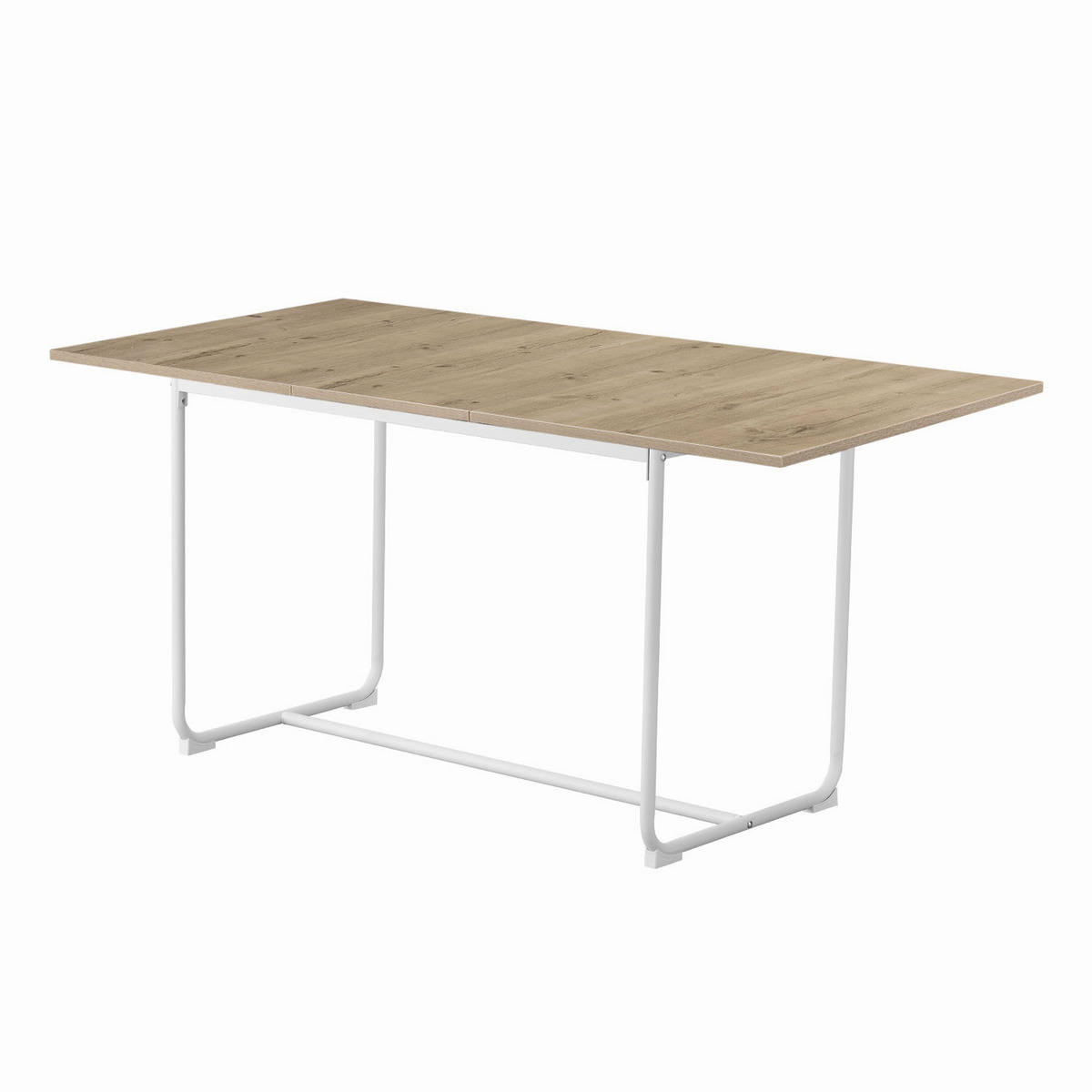 ESSTISCH PIUS 120-160/80/76 cm - Weiß/Eiche San Remo, Holzwerkstoff/Metall (120/80/76cm) - B&D Home