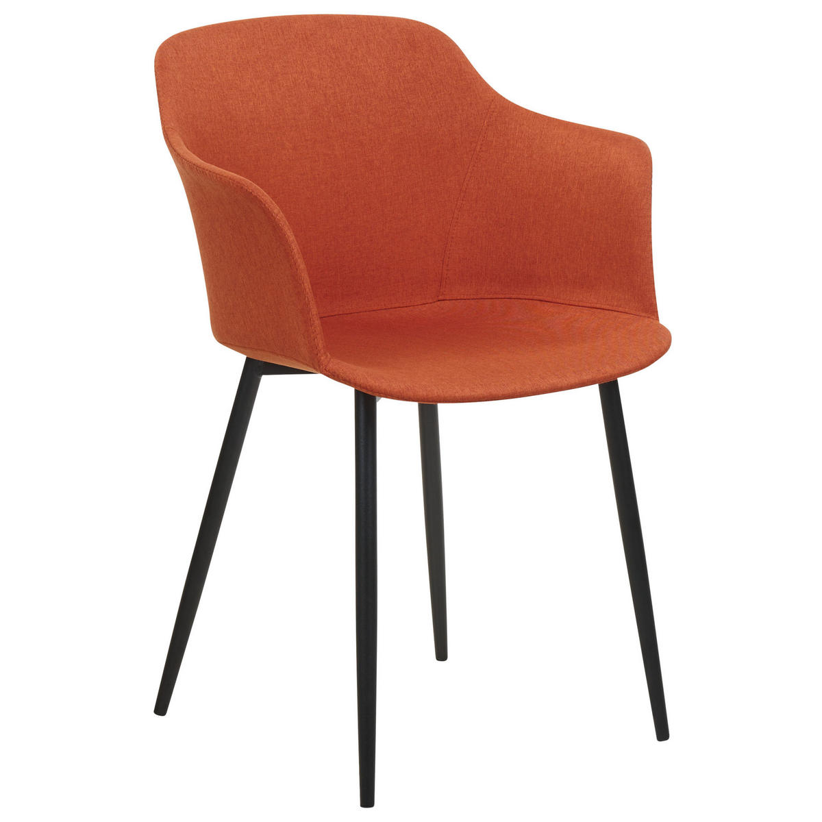 ESSZIMMERSTUHL 2er-Set orange/schwarz Elim - Schwarz/Orange, Textil (59/82/45cm) - Beliani
