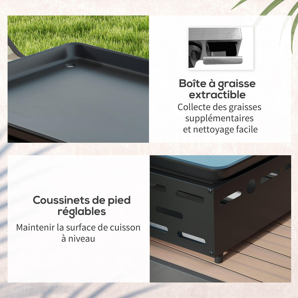 PLANCHA DE-18614 4 Brenner, 9,6 kW - Silberfarben, Metall (44.5/19/77cm) - ComfortXL