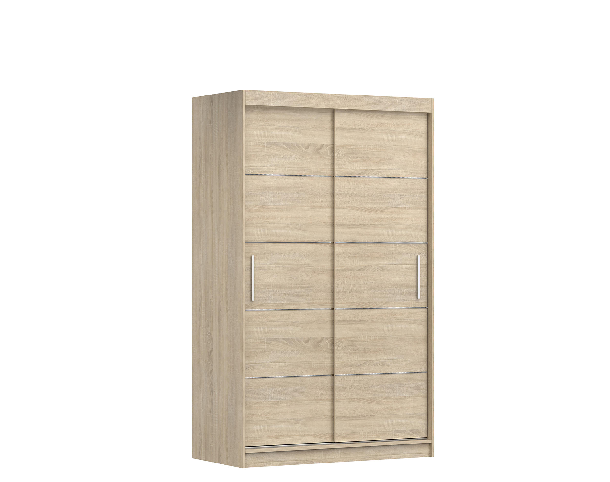 SCHIEBETÜRENSCHRANK - Noah 06 - Sonoma - Sonoma Eiche, Holzwerkstoff/Metall (120/200/61cm) - Möblo
