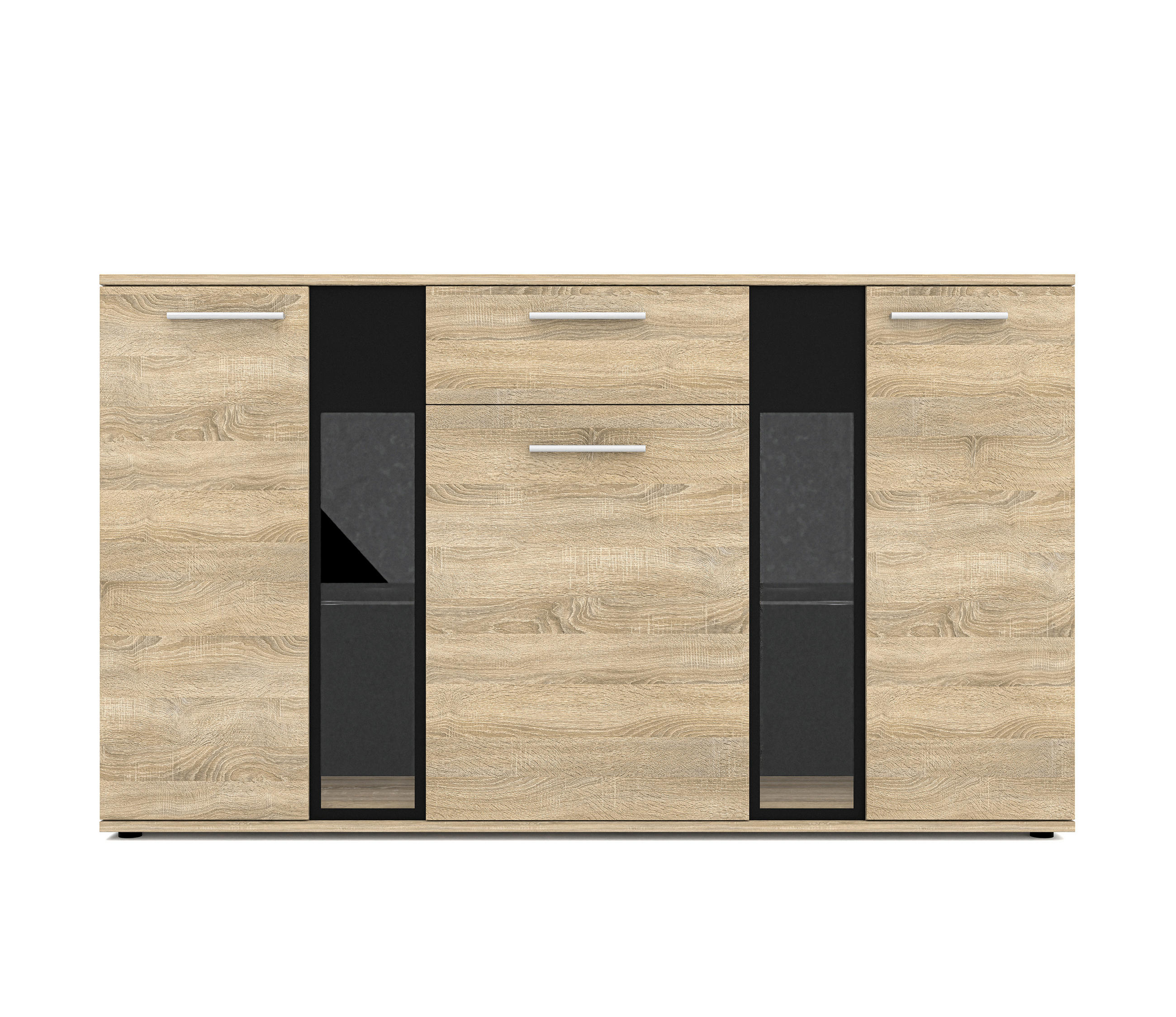 SIDEBOARD Formilo Sonoma Eiche 140,4/80/40,2 cm – Kommode mit Schublade - Beige, Holzwerkstoff/Kunststoff (140/80/40cm) - AX Living