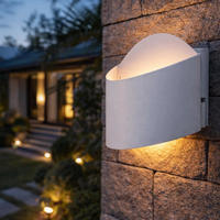 LED AUSSEN-WANDLEUCHTE Stahl Weiß ESPARTA - Weiß, Metall (9.5/16/22cm)