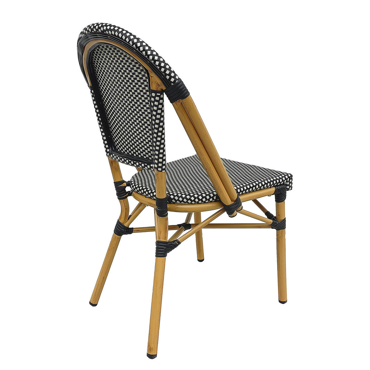 GARTENSTUHL - Aluminium / Textilene - Schwarz / Weiß - 2er-Set - Schwarz/Weiß, Textil/Metall (46/99/58cm) - home24