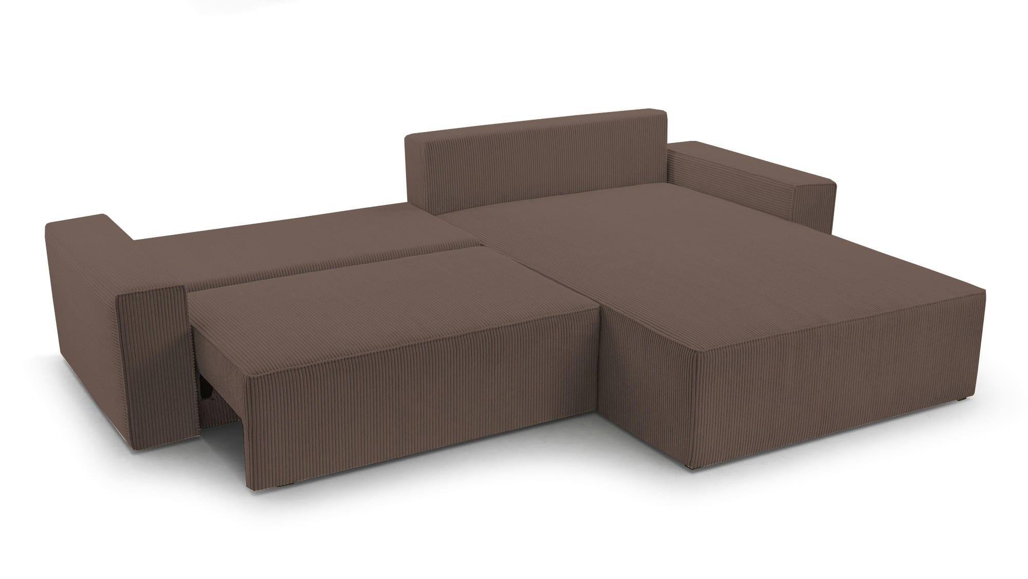 ECKSOFA - Denver L - Braun - Braun, Holz (290/200cm) - Möblo