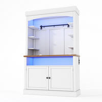 BUFFETSCHRANK weiß aus MDF mit Bogenfront, RGB-LED und Steckdosenleiste 106 × 43 × 183 cm - Weiß, Holzwerkstoff (106/183/43cm) - Luhomfu
