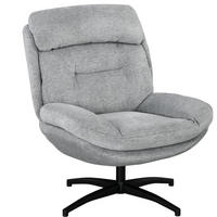 DREHSESSEL Chenille-Bezug mit integrierten Armlehnen 79/91/98 cm Grau - Grau, Textil (91/98/79cm) - Redom
