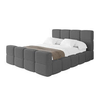 POLSTERBETT mit Bettkasten und Lattenrost, Bett mit Matratze H3/H4, Kopfteil, Boxbett, Doppelbett mit Stauraum - NATA-Z 120x200 Grau - Grau, Holzwerkstoff/Textil (120/200cm) - ALTDECOR
