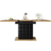 ESSTISCH ausziehbar 110-140 x 80 cm MDF Metall Black/Natural - Schwarz, Holzwerkstoff (140/80/75cm) - Meubliv
